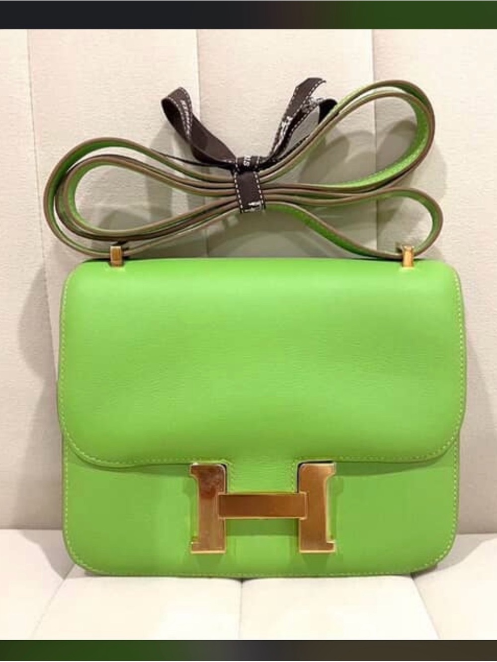 Vintage Hermes Constance 18 Vert Cru